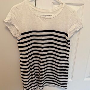 LOFT Navy and White Striped Short Sleeve Tee- SIZE SMALL!